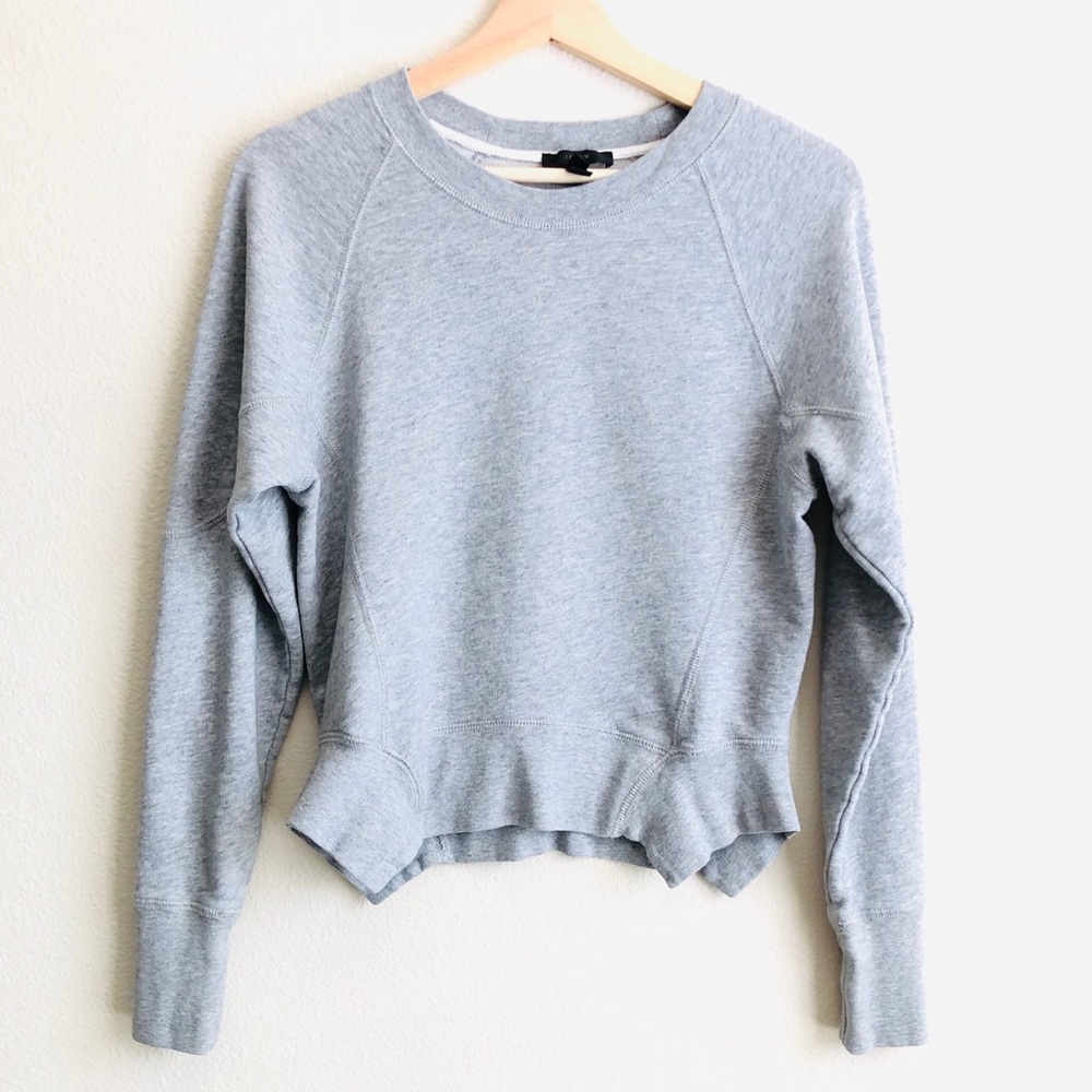 Jcrew Seamed Peplum grey crewneck sweater - SMALL